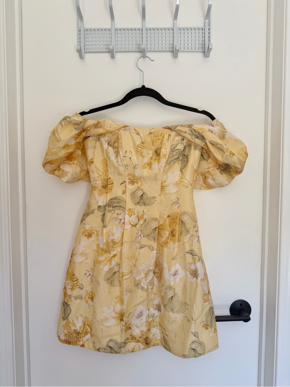 Ever New Yellow Floral Off-Shoulder Mini Dress